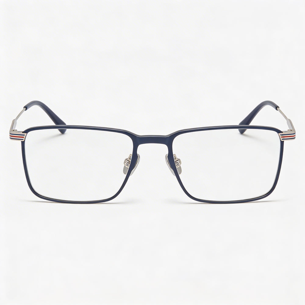 Montura de gafas Lacoste Casual para hombre, color azul semimate, con lentes de plástico transparente de 54 mm