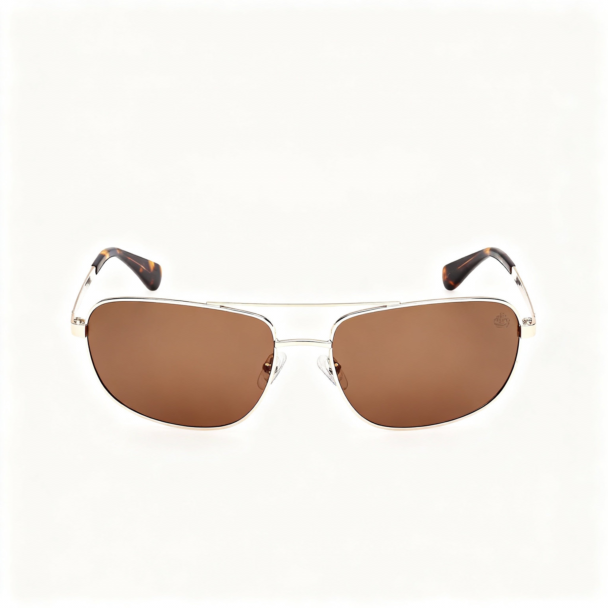 Timberland Modern Men's Shiny Pale Gold Frame Brown Polarized Sunglasses Lens 66mm Bridge 18mm Temple 150mm