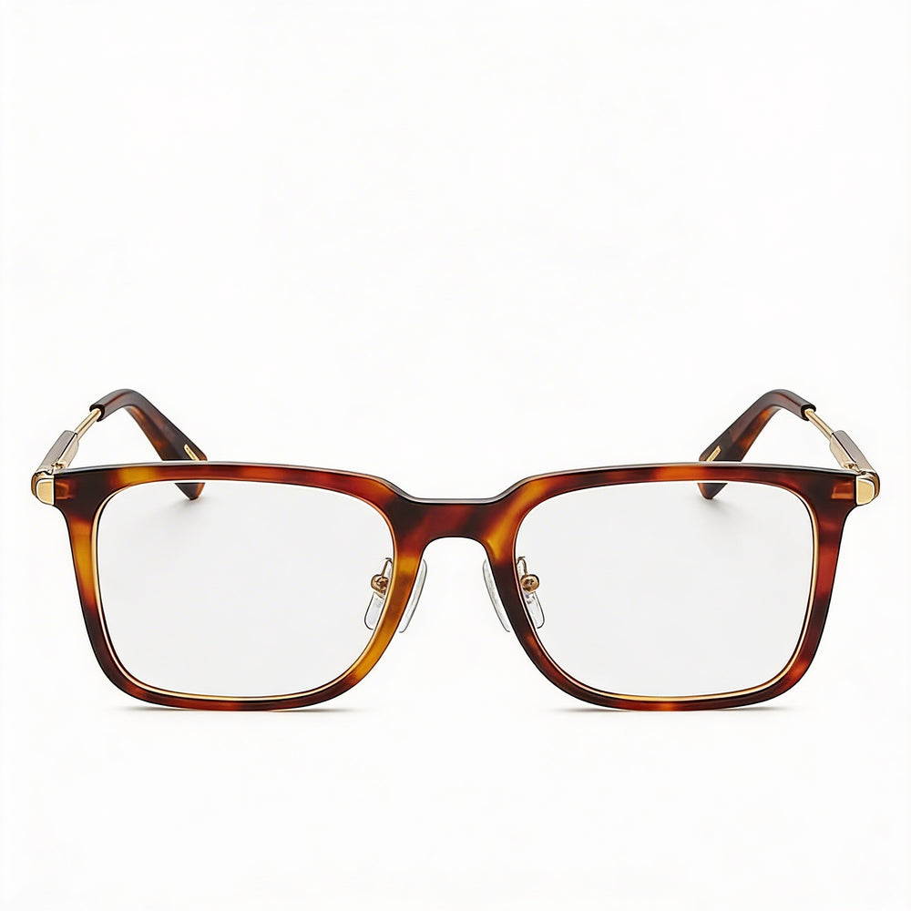 Gafas de vista Chopard Modern Unisex de acetato y metal color rojo Havana con montura completa, rectangulares y lentes transparentes, 53 mm