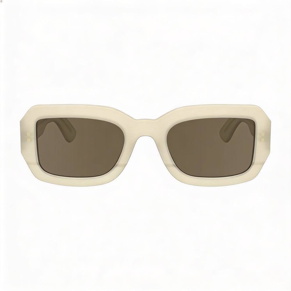 Calvin Klein Ck24511s Unisex Plastic Sunglasses Chalk Frame Solid Brown Lenses UV Protection 52mm