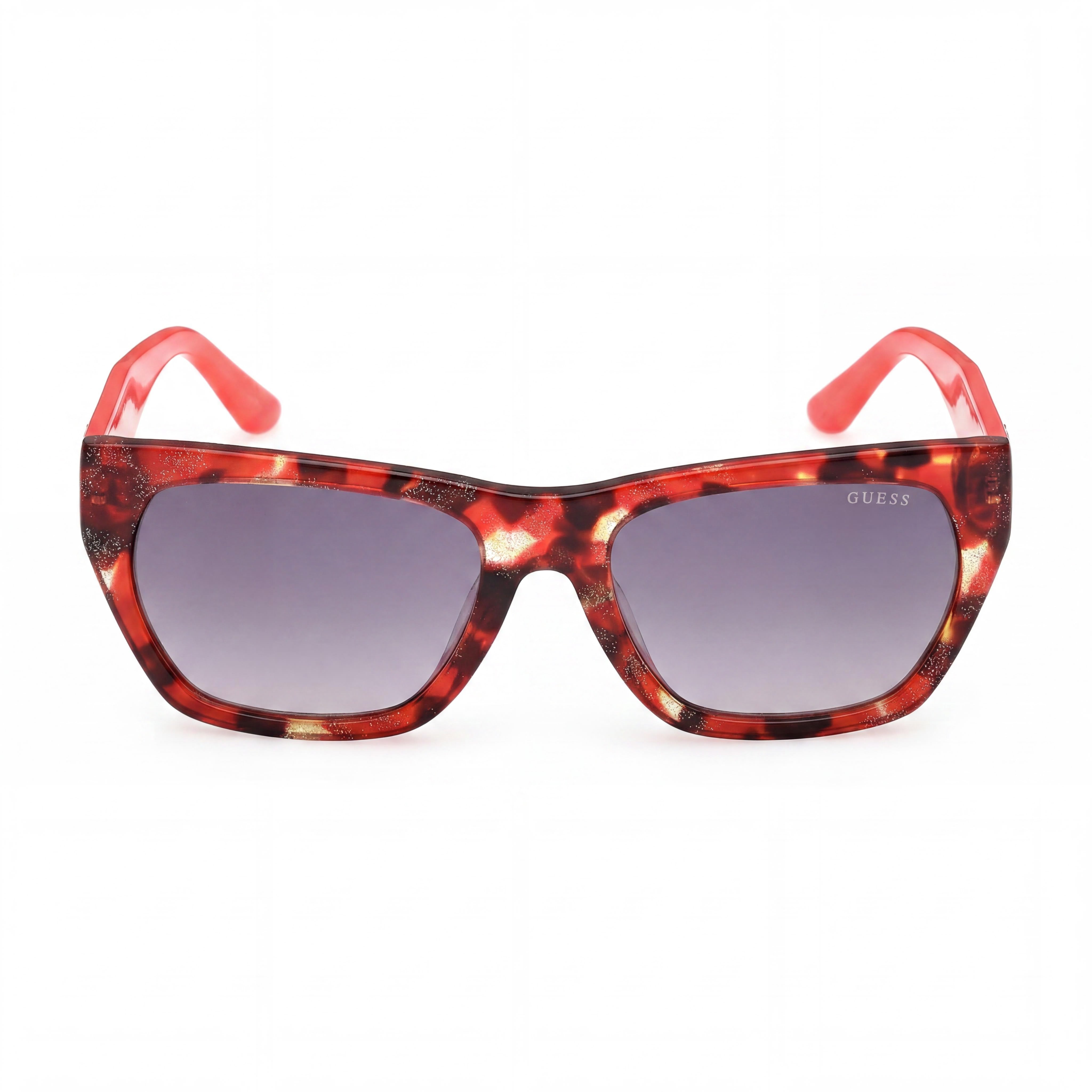 GUESS GU00203-H Comtemporary Women's Red Havana Acetate Sunglasses with UV Protection, Gradient Smoke Non-Polarized Lenses 56mm, Photo 2