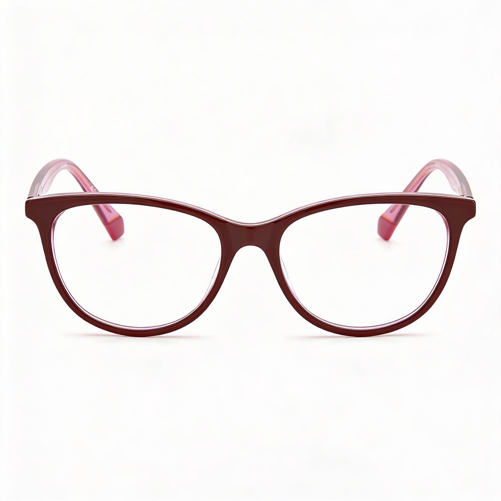 Polaroid Pld D395 Men's Plastic Frame Burgundy Pink Non Polarized Optical Frames 52-16-145