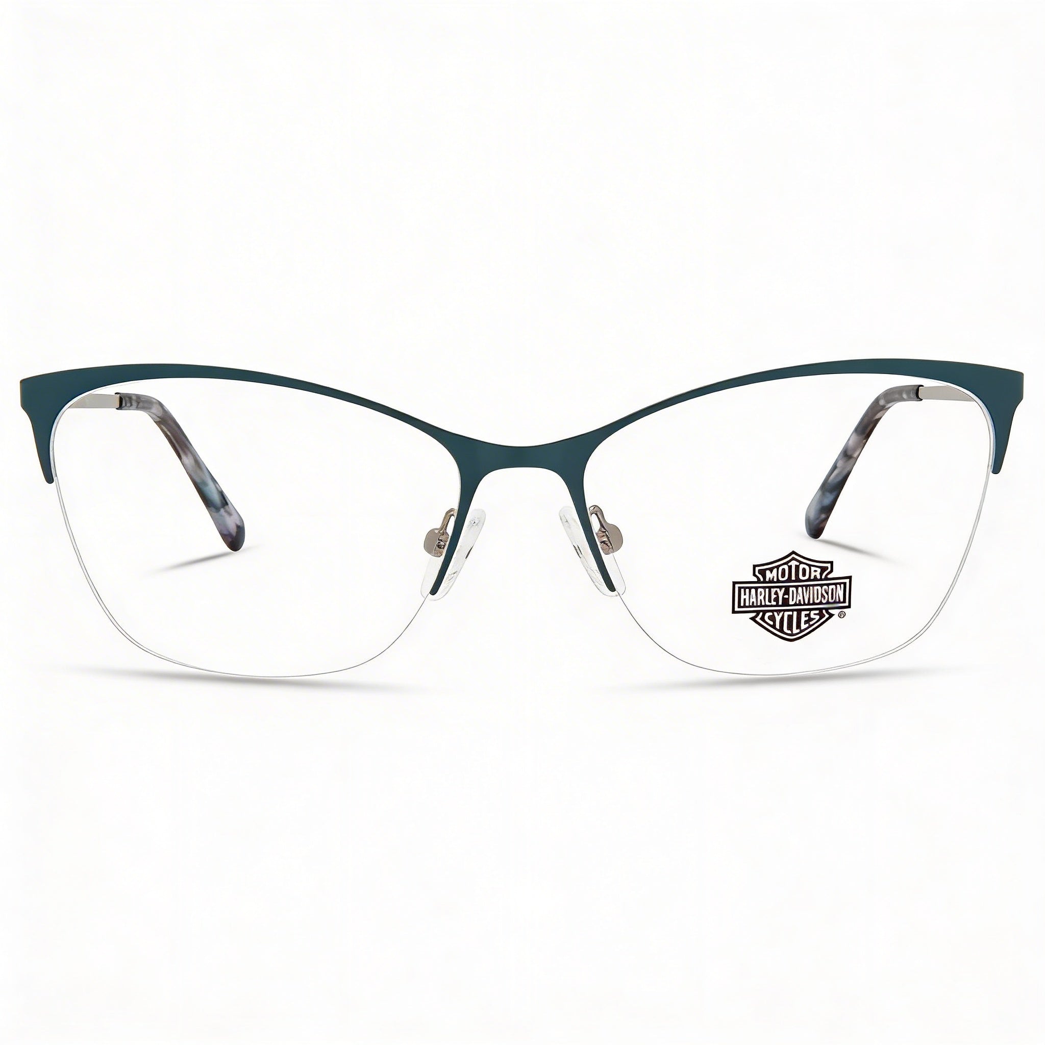 Harley-Davidson Hd0561 Men's Metal Frame Semi-Rimless Cat Eye Eyeglasses Shiny Light Nickeltin 54mm, Photo 2