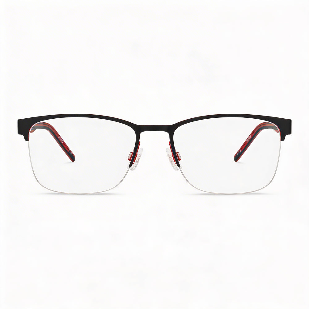 Gafas de sol Hugo Boss Modern para mujer, color negro y rojo, con montura de acero de aleación y lentes de policarbonato no polarizadas, 53 mm