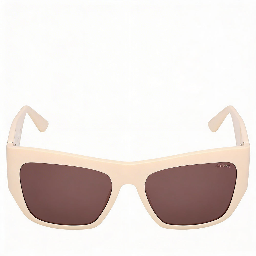 GUESS Gu00252 Women's Plastic Frame Sunglasses, 100% UVA & UVB Protection, Ivory with Purple Lenses, 54mm