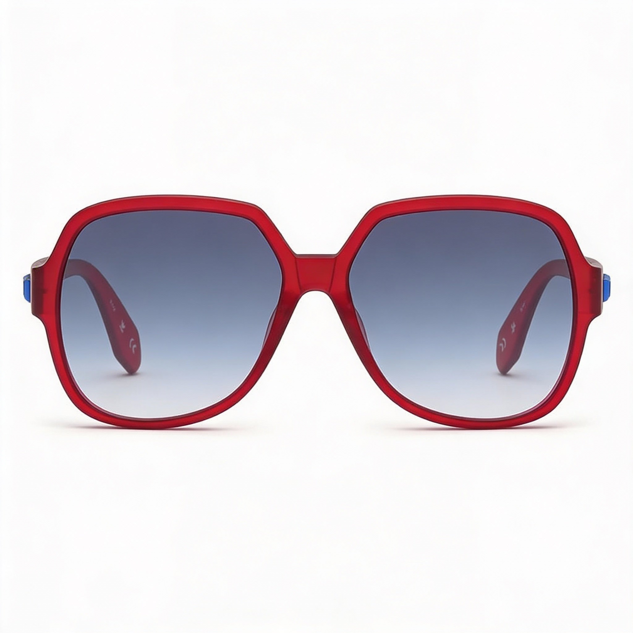Gafas de sol adidas Contemporaneo para mujer, transparentes, rojas, de acetato, cuadradas, con degradado azul y protección UV, talla 57, Photo 2