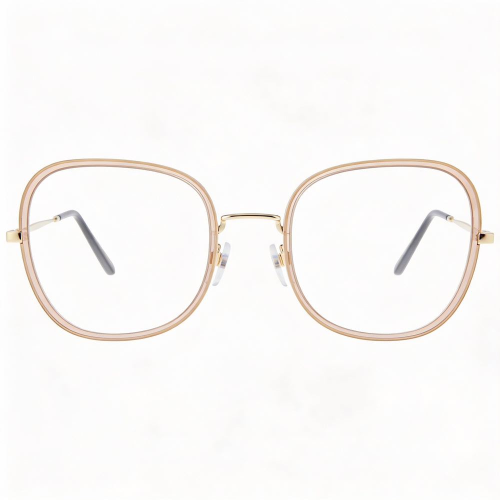 Gafas de sol Marc Jacobs Modern para mujer, montura de acero de aleación, lentes de policarbonato no polarizadas en beige y dorado, 53 mm