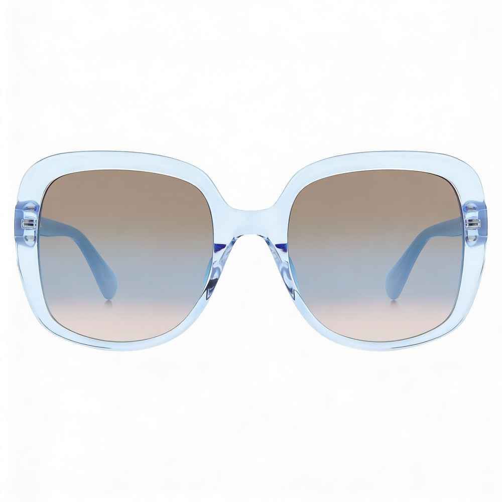 Kate Spade New York Wenona/G/S - Gafas de sol cuadradas con protección UV, sin polarizar, con degradado azul y marrón, para mujer, 56 mm