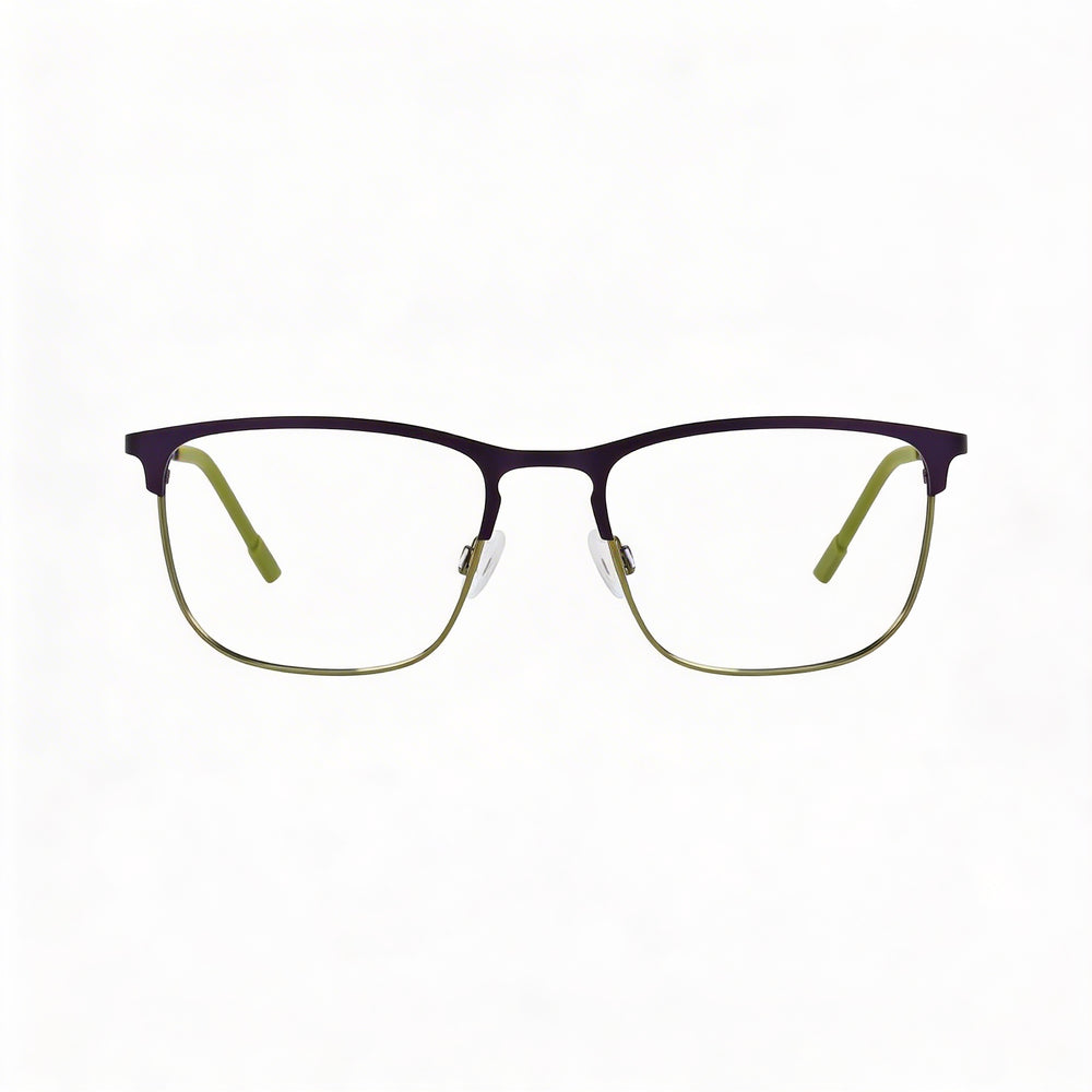 Lentes Flexon E1148 Unisex con montura de acetato en color azul marino mate y oliva, ancho de lente 53