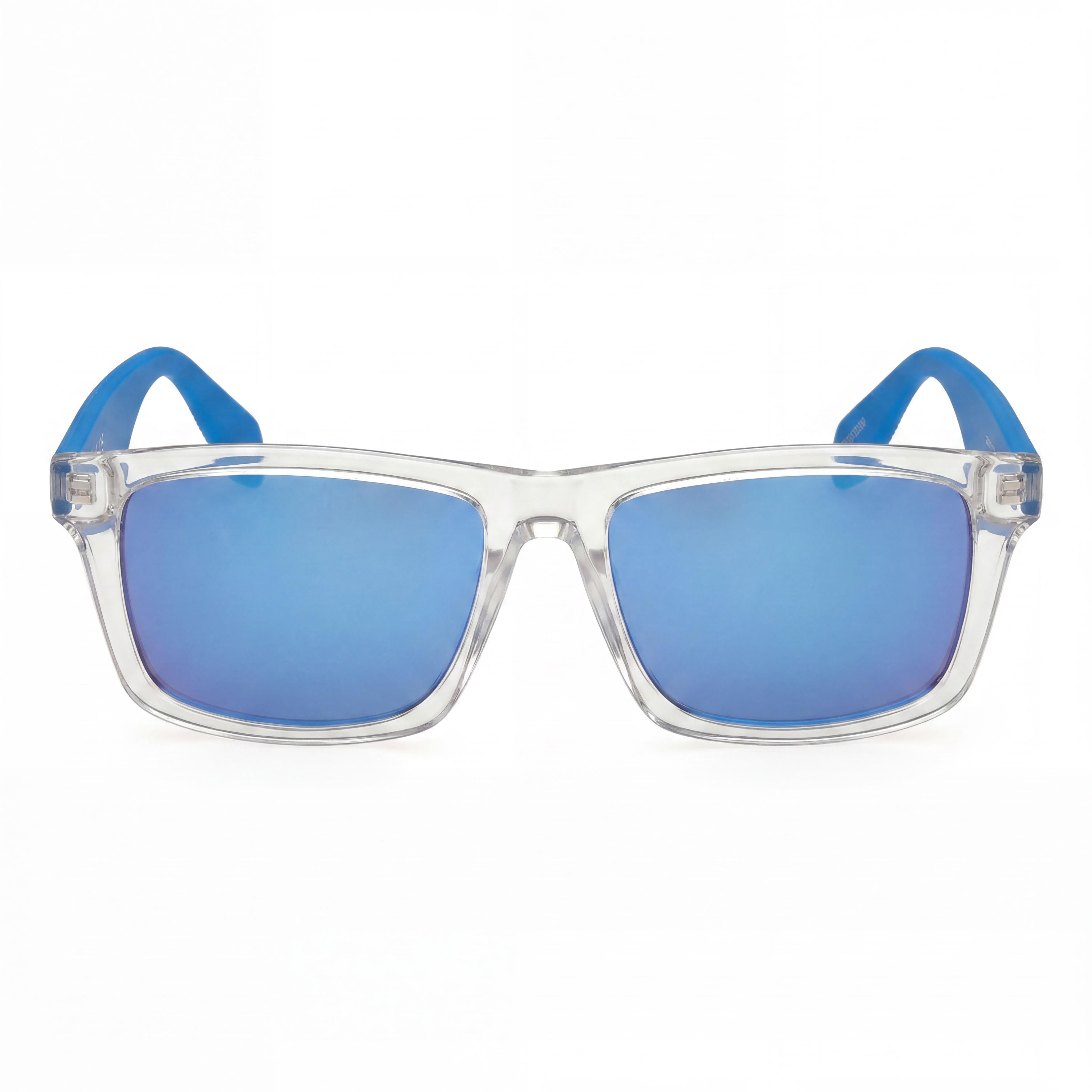 adidas Modern Men's Crystal Plastic Frame Sunglasses with Blue Lenses and UV Protection, 54mm Lens Width, Photo 2