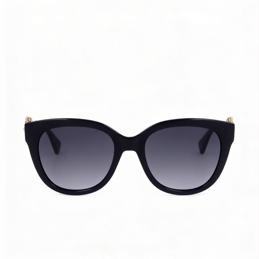 Gafas de sol Moschino Casual para mujer, montura negra de celulosa con lentes de color gris oscuro, 54 mm
