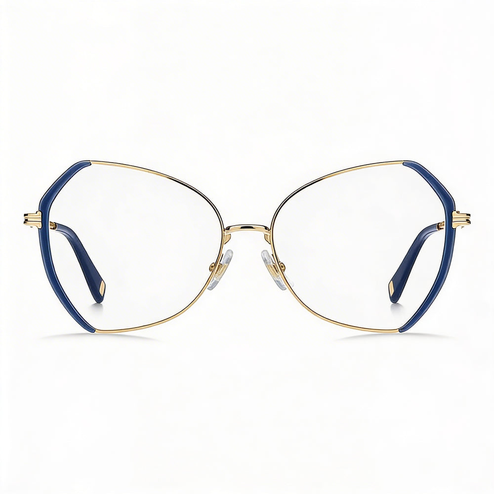 Gafas de sol temporales Marc Jacobs para mujer, de aleación de acero, doradas y azules, de 55 mm