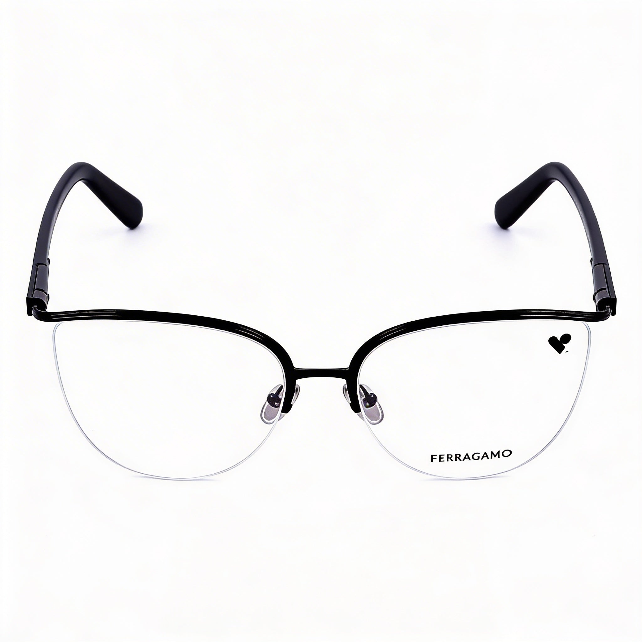 Monturas para gafas ópticas Salvatore Ferragamo SF2227 para hombre con marco de metal negro y ancho de lente de 56 mm, Photo 2