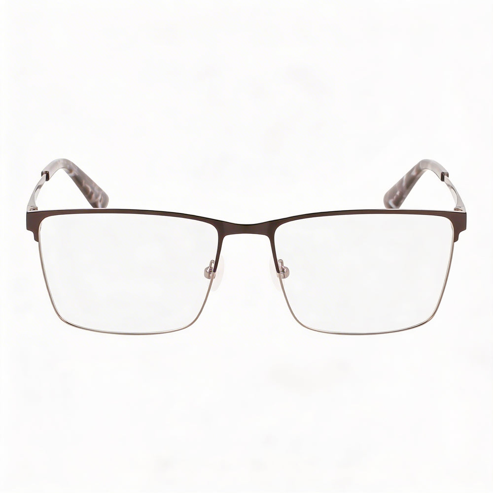 Gafas unisex Calvin Klein Ck22102 de metal rectangulares, color negro y metalizado, 57 mm