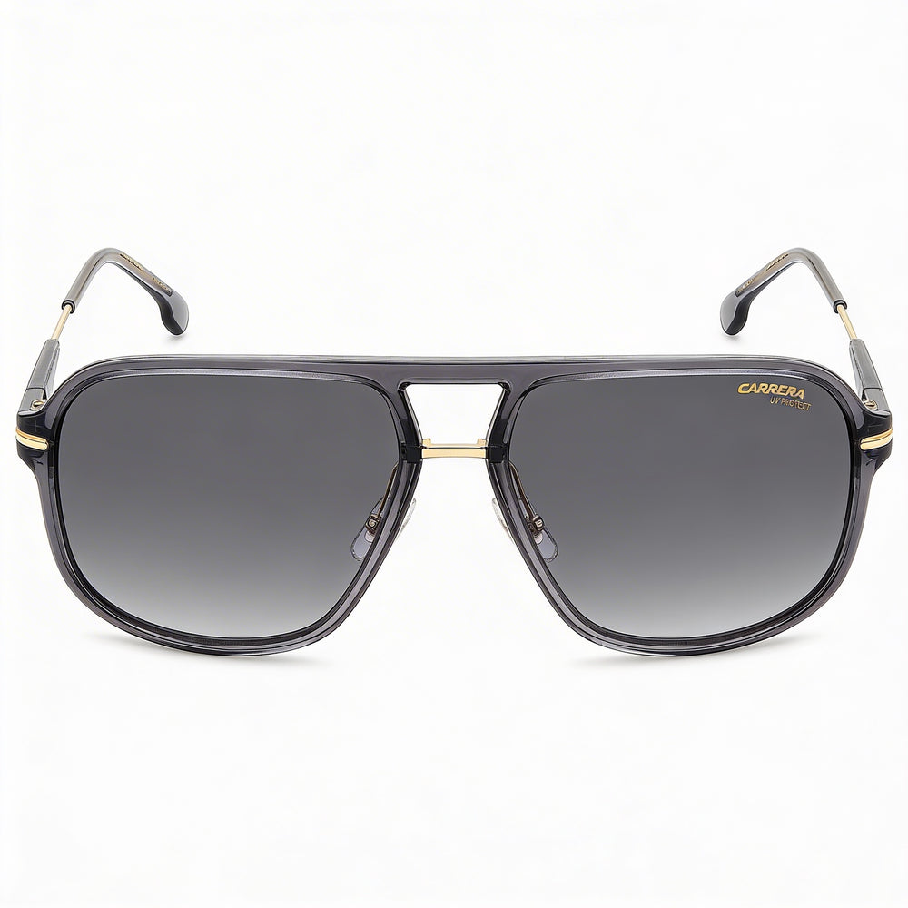 Gafas de sol Carrera Classic unisex con montura de poliamida gris transparente, cristales gris oscuro degradados sin polarizar, protección UV, aptas para lentes recetadas, 60 mm