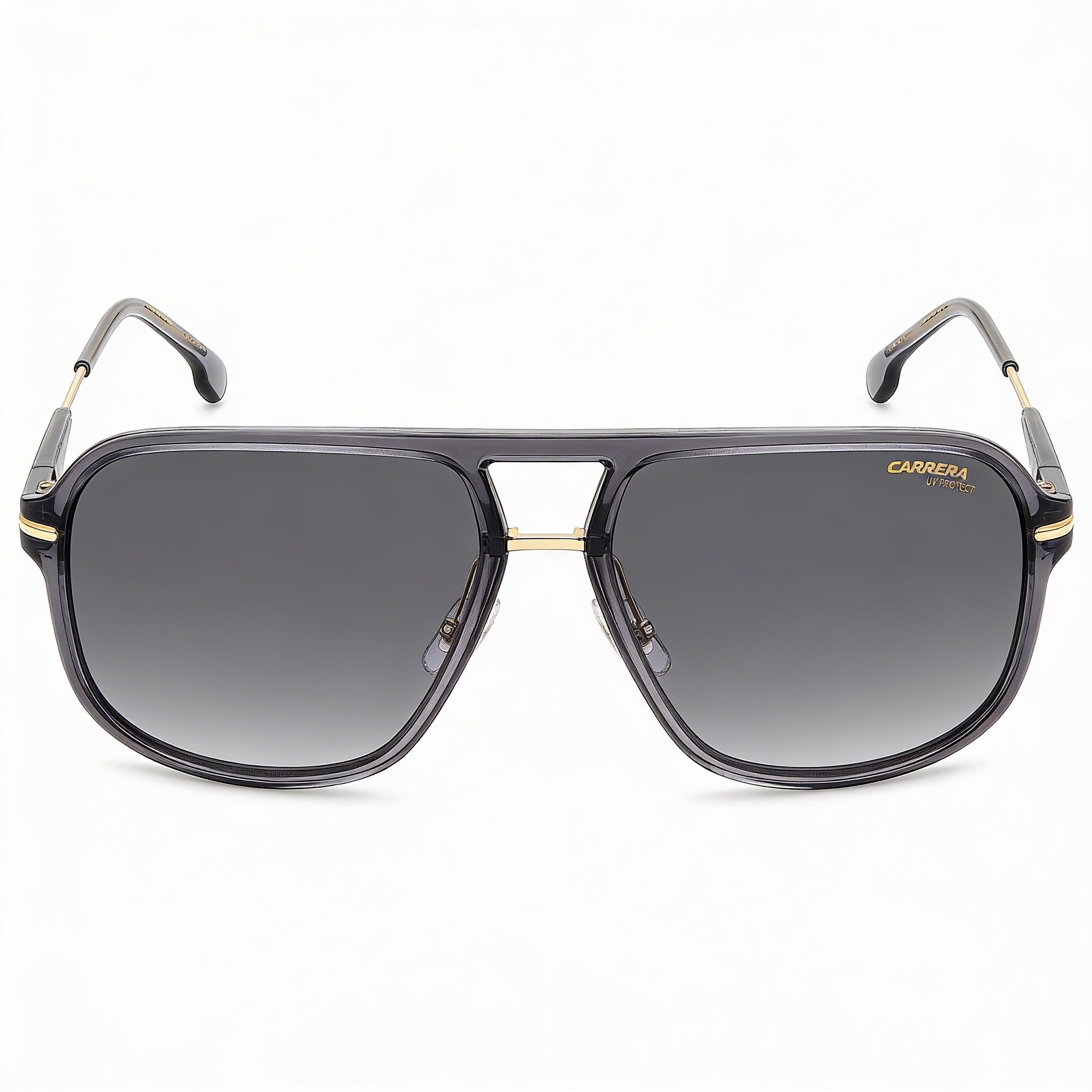 Gafas de sol Carrera Classic unisex con montura de poliamida gris transparente, cristales gris oscuro degradados sin polarizar, protección UV, aptas para lentes recetadas, 60 mm, Photo 2