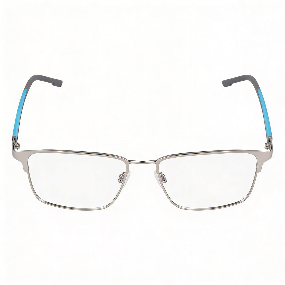 Gafas de acetato Flexon E1154 para hombre, plata satinada, cerúleo 54mm