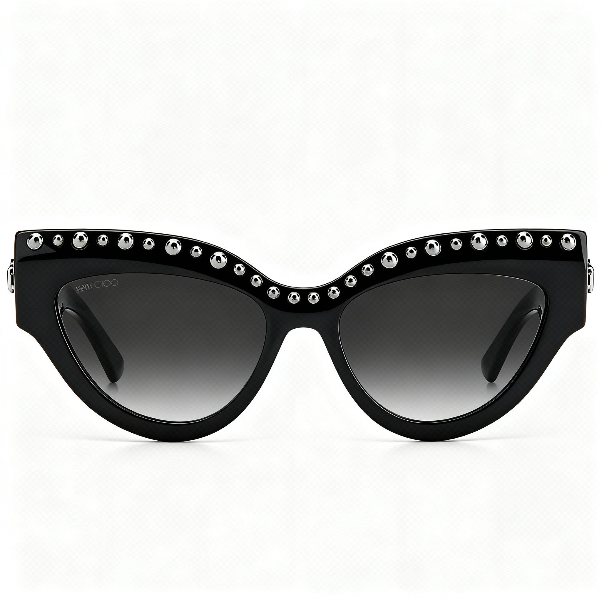 JIMMY CHOO Sonja/G/S Women's Cat Eye Black Acetate Non-Polarized Grey Gradient Sunglasses 55mm Lens