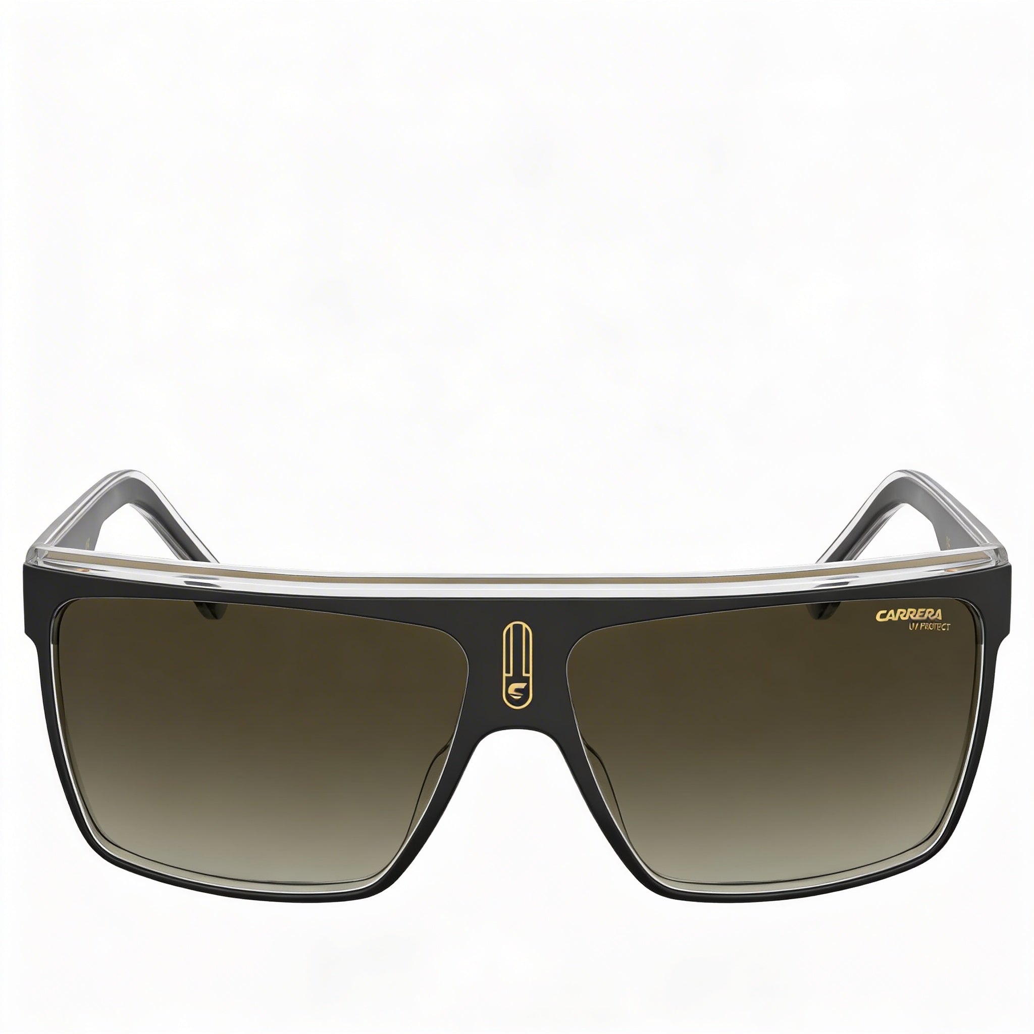 Gafas de sol Carrera 22/N para hombre, negras y doradas, de poliamida con lentes marrones degradadas y 100% protección UV de 63mm, Photo 2