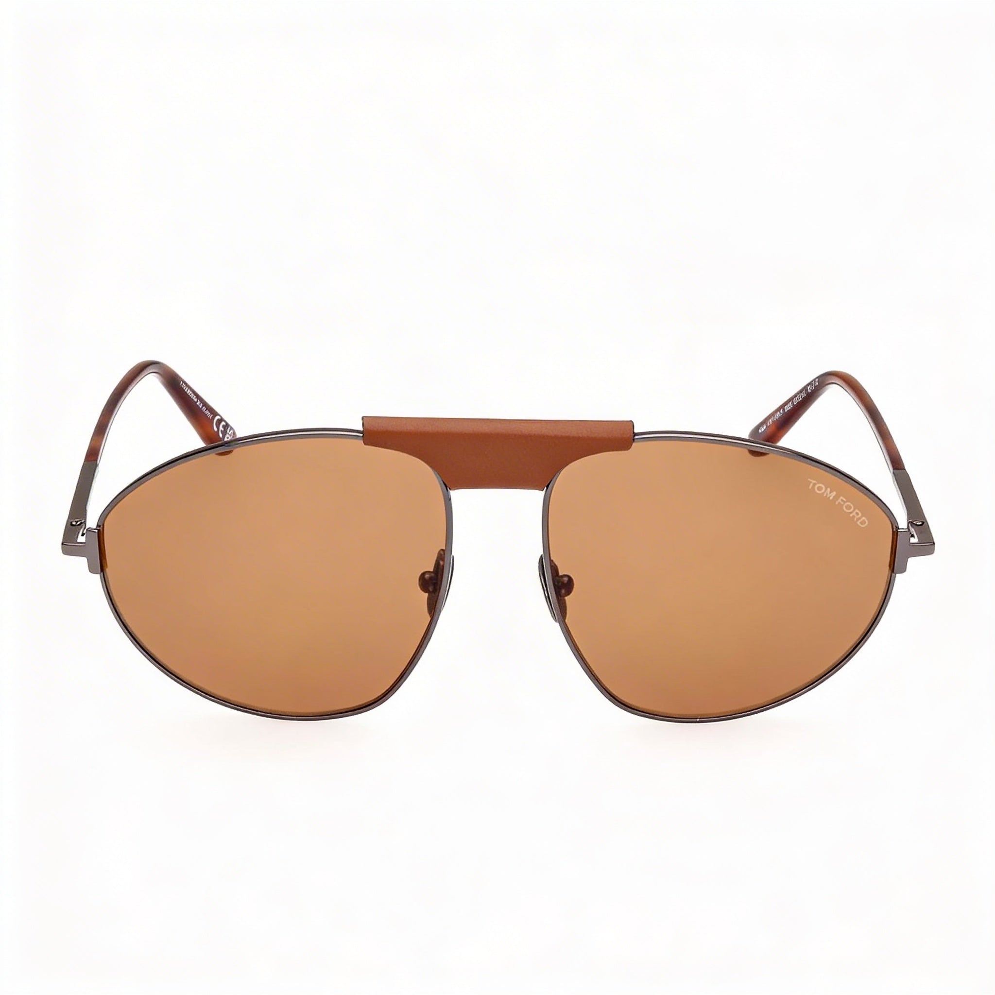 Gafas de sol Tom Ford Ken Ft 1095 de metal para hombre, montura de rutenio marrón brillante, lentes marrones, talla 60-16-140, Photo 2