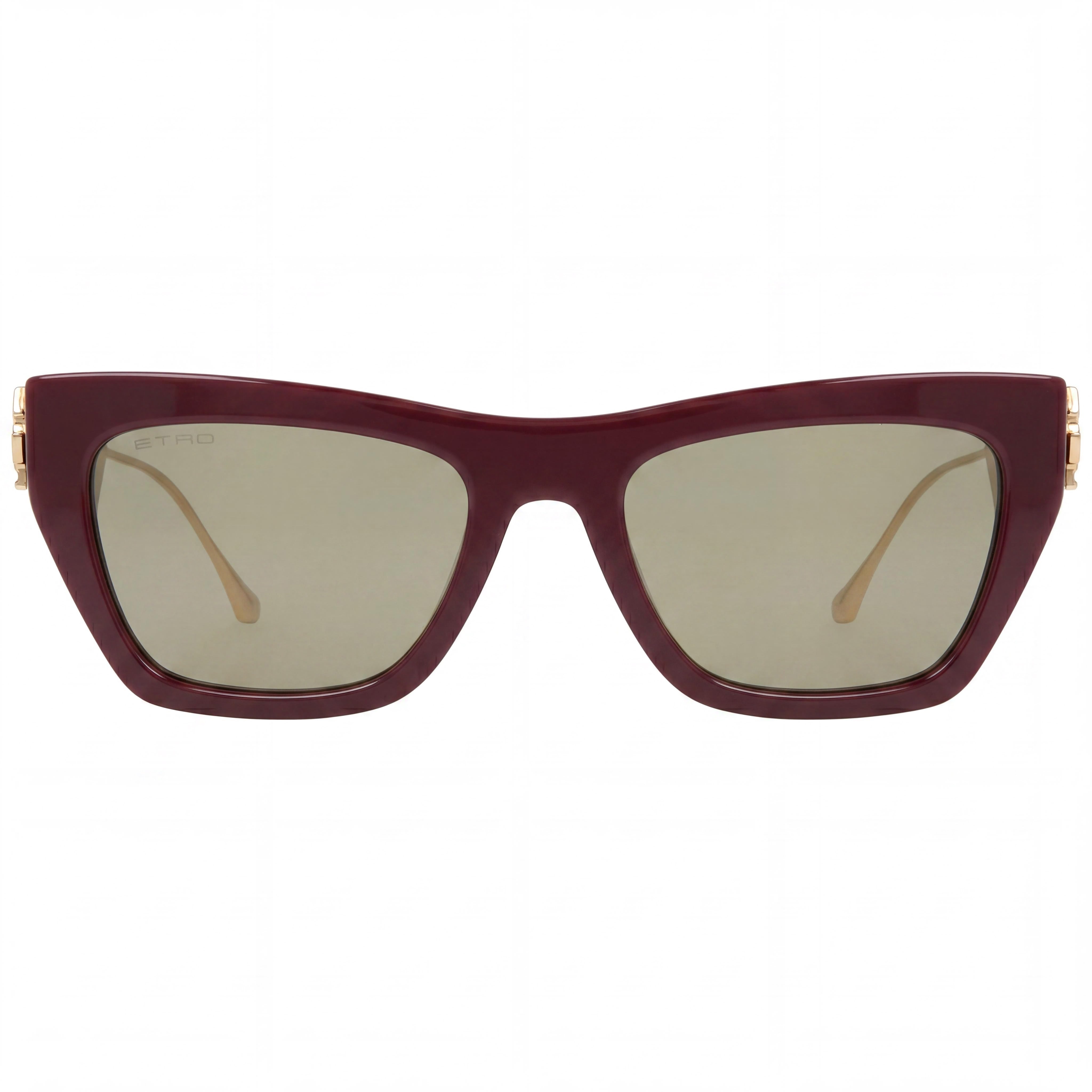 Gafas de sol de acetato burdeos Etro Modern para hombre, lentes de policarbonato burdeos no polarizadas, 54-20-140, Photo 2