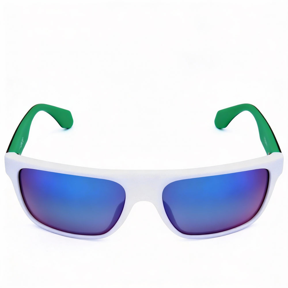 Gafas de sol adidas Originals Classic para hombre, de plástico blanco, con espejo verde, sin polarizar, con protección UV, 59 mm