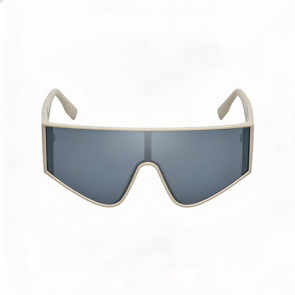 KARL LAGERFELD Women's Mask Acetate Sunglasses White Frame Gray blue Non-Polarized 100% UV 400 65-19-140