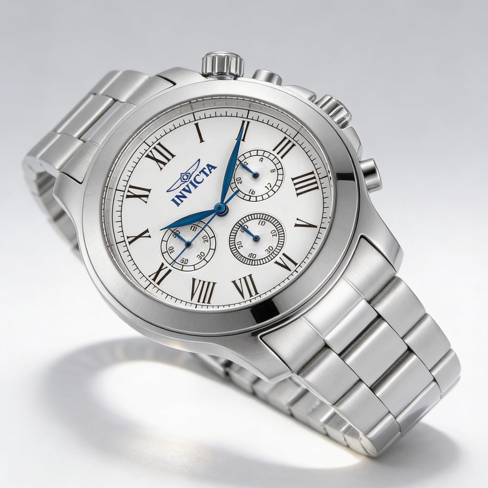 Invicta Men's Quartz Watch, Chronograph Functionality, Stainless Steel Case and Bracelet, 44mm