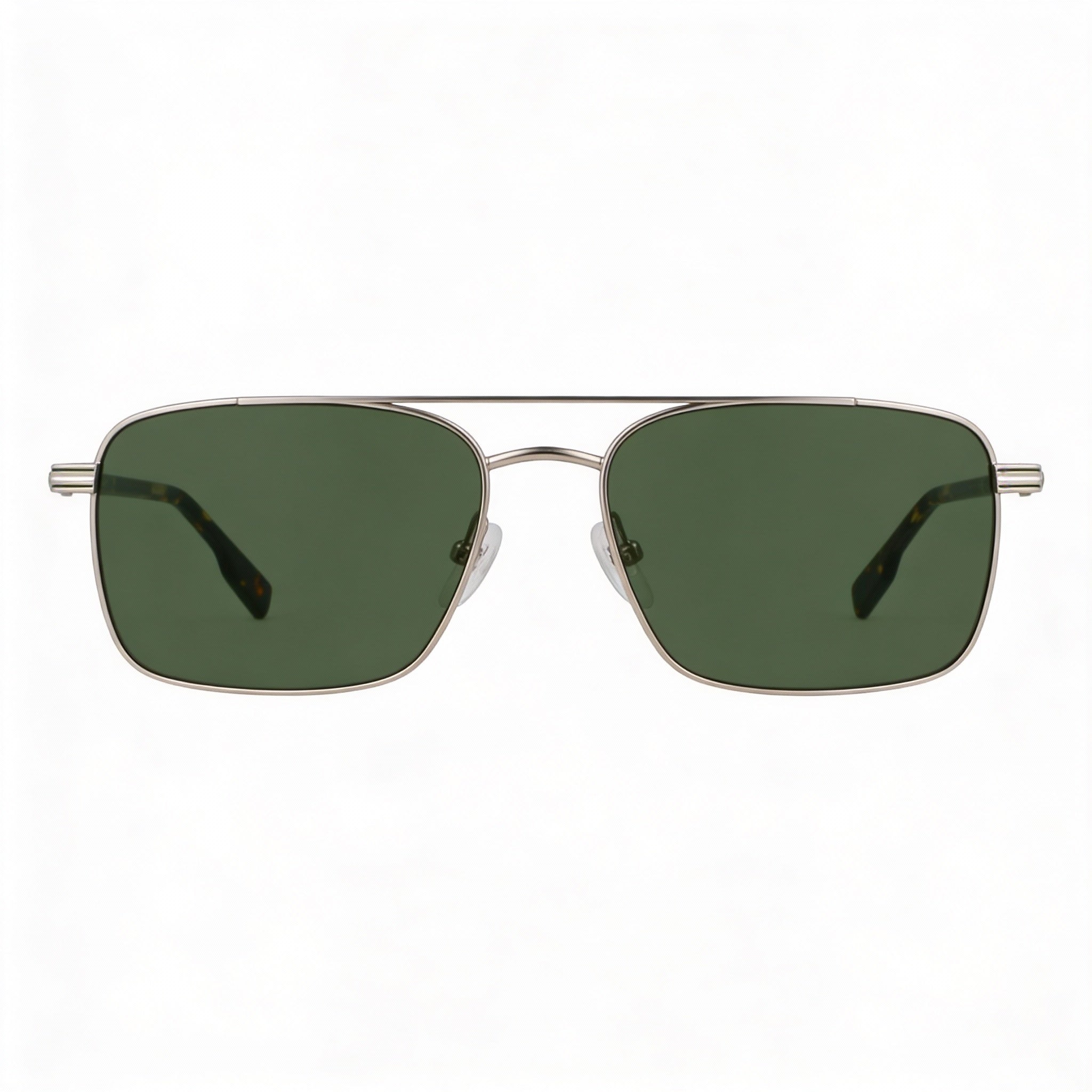 Gafas de sol Lacoste L264s para hombre con montura metálica en gris metalizado y lentes verde sólido con protección UV de 58 mm, Photo 2