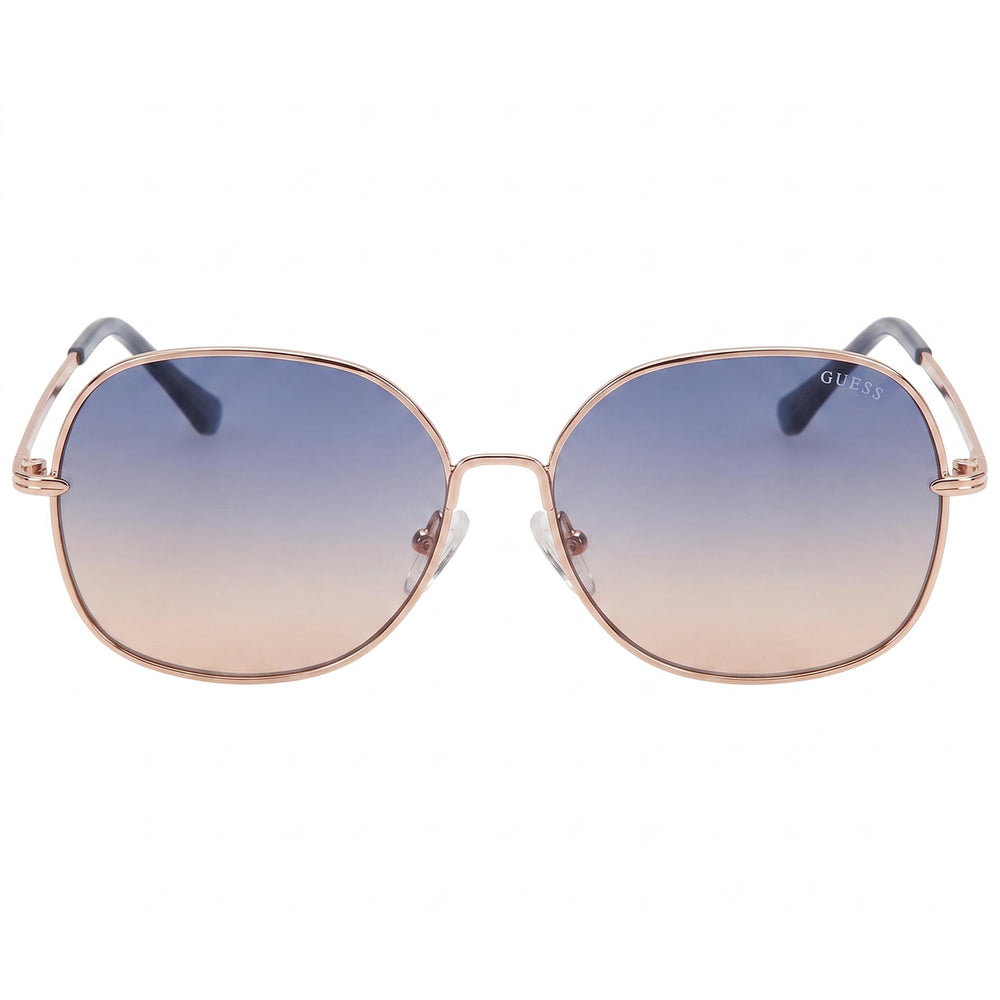 Guess Factory GF0385 Women's Shiny Rose Gold Plastic Frame Blue Gradient UV Protected Sunglasses 145mm