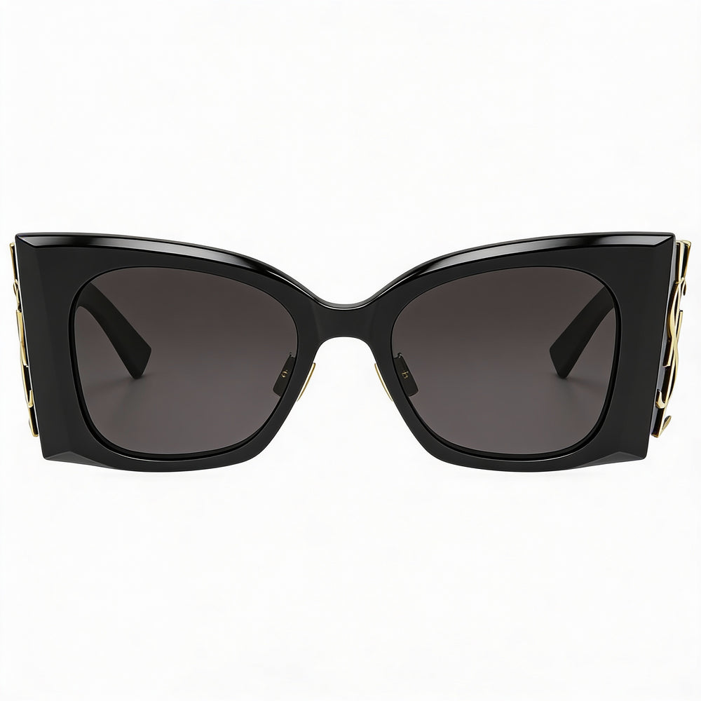 Yves Saint Laurent SL M119/F BLAZE Women's Black Full-Rim Butterfly Recycled Acetate Sunglasses 53