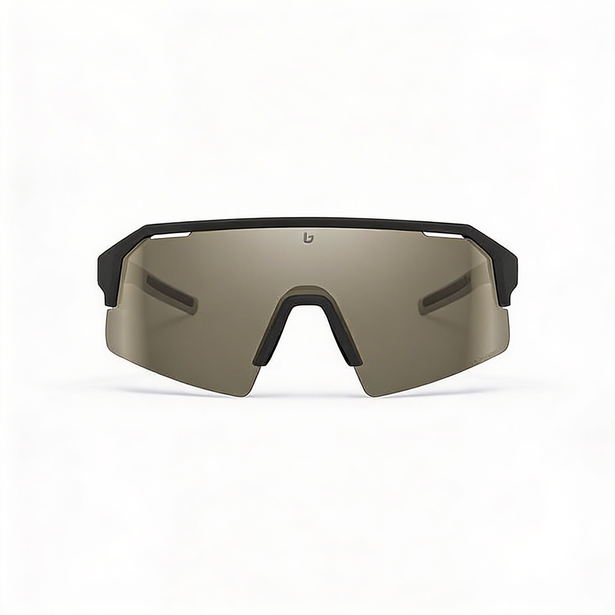 bollé Modern Unisex Nylon Frame Sunglasses Black Matte Gold with Polycarbonate Black Gold Lenses 140mm, Photo 2
