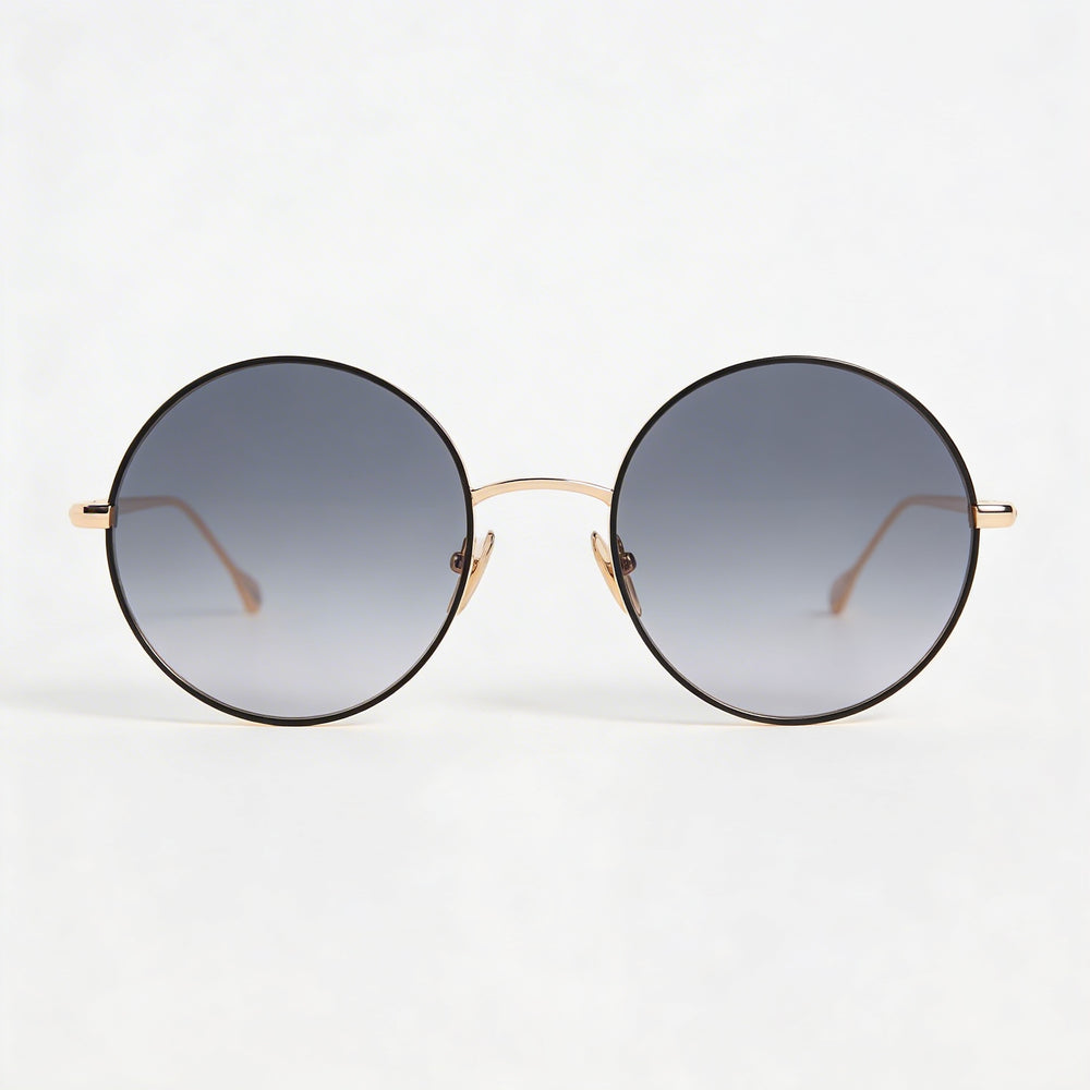 Gafas de sol clásicas Isabel Marant para mujer, redondas, de acero inoxidable, color negro y dorado, con protección UV, 54 mm