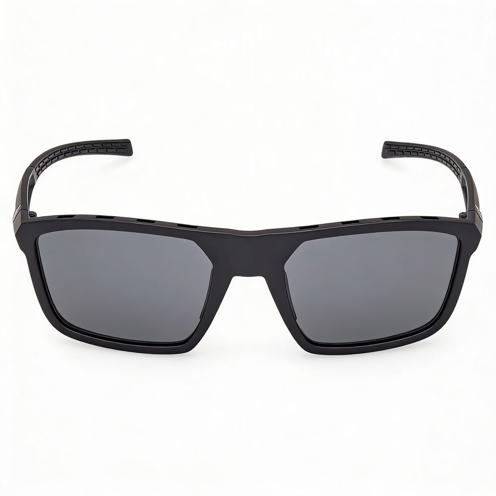 Gafas de sol adidas modernas para hombre con montura de plástico negro mate y lentes grises no polarizadas con protección UV de 57 mm