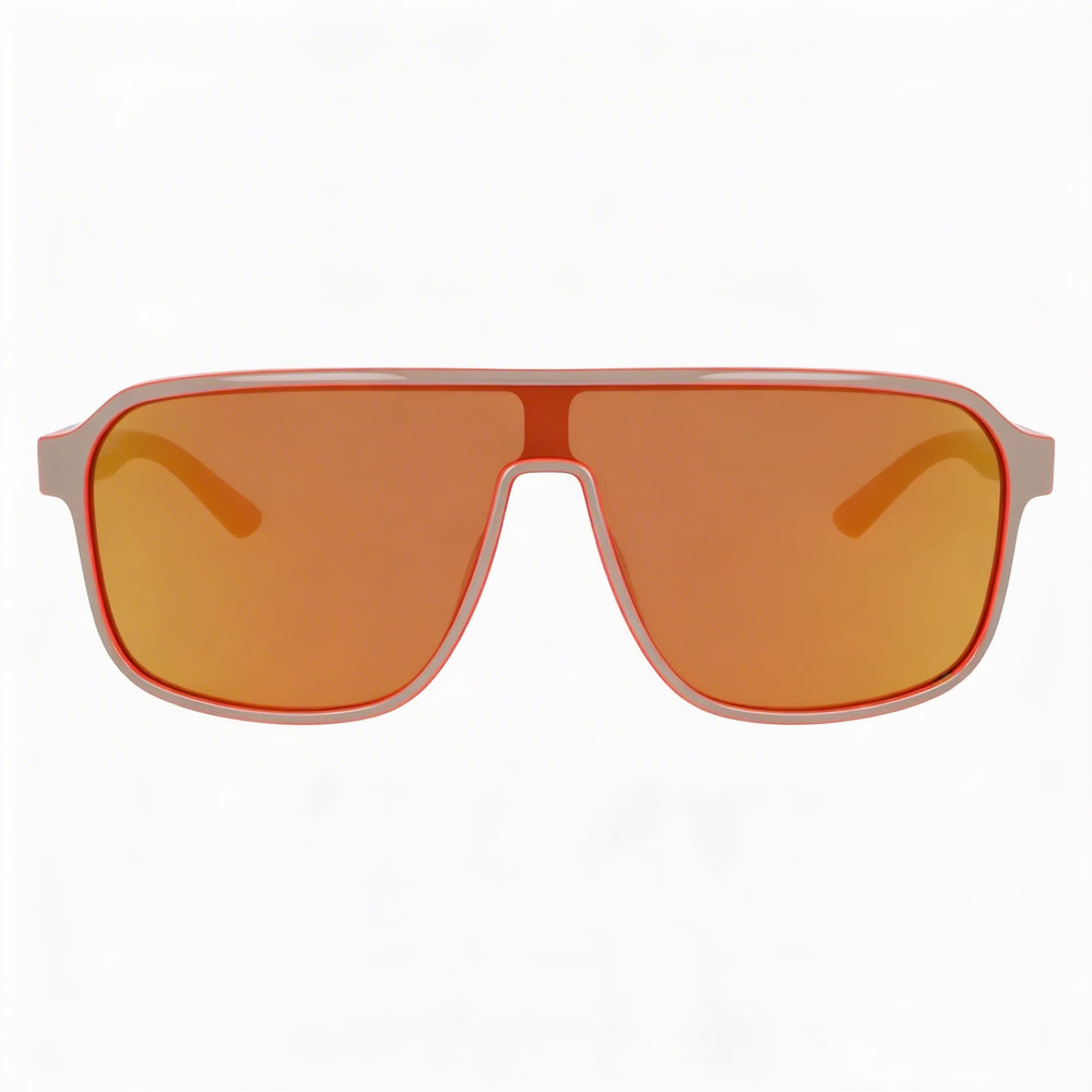 Nike Vintage Flyer Mirrored Unisex Sunglasses, College Grey Orange Flash Plastic Frame, Brown Orange Mirror Lenses, 100% UV, 64mm