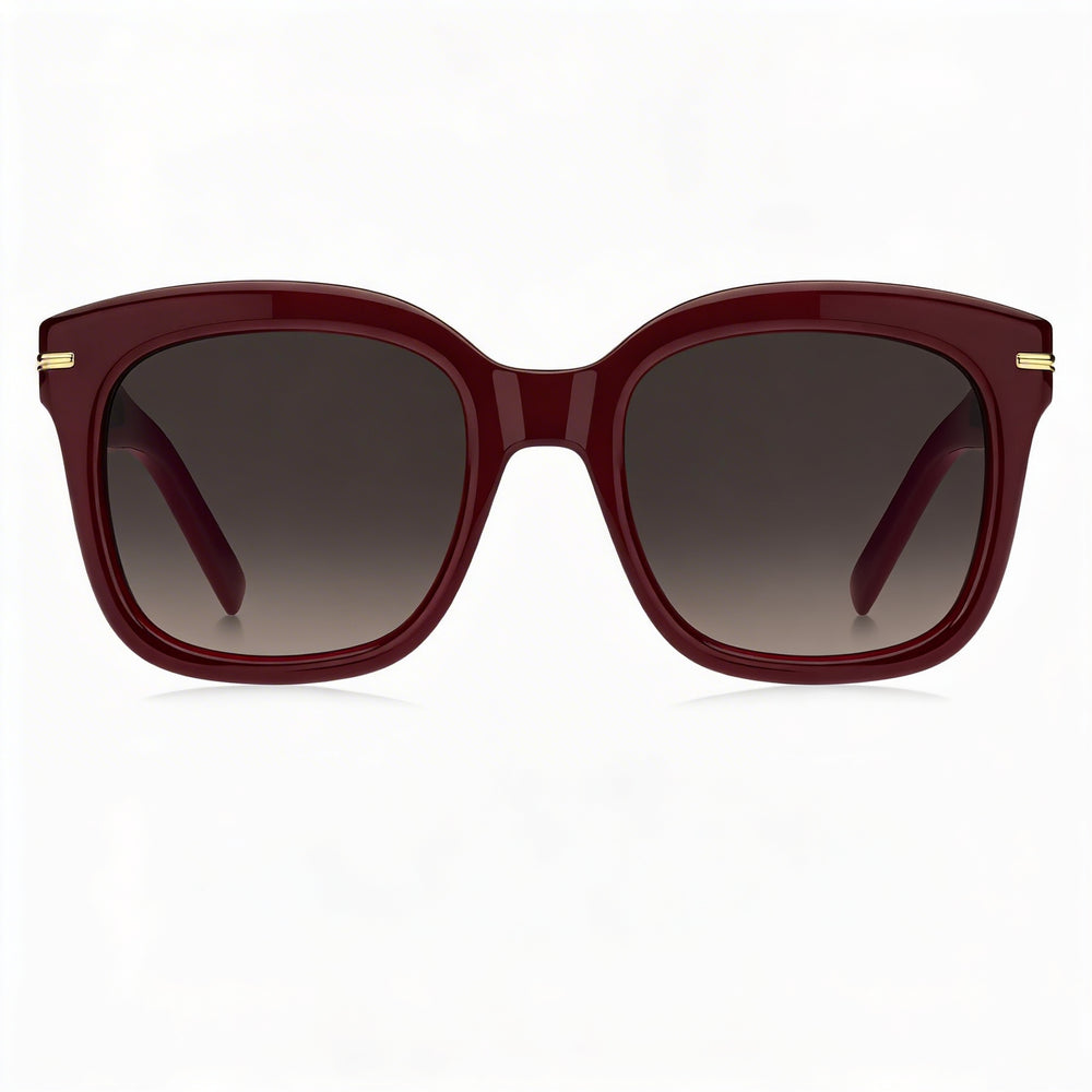 Gafas de sol informales Hugo Boss para hombre, montura de acetato multicolor, lentes de policarbonato sombreadas en marrón no polarizadas 53-21-145