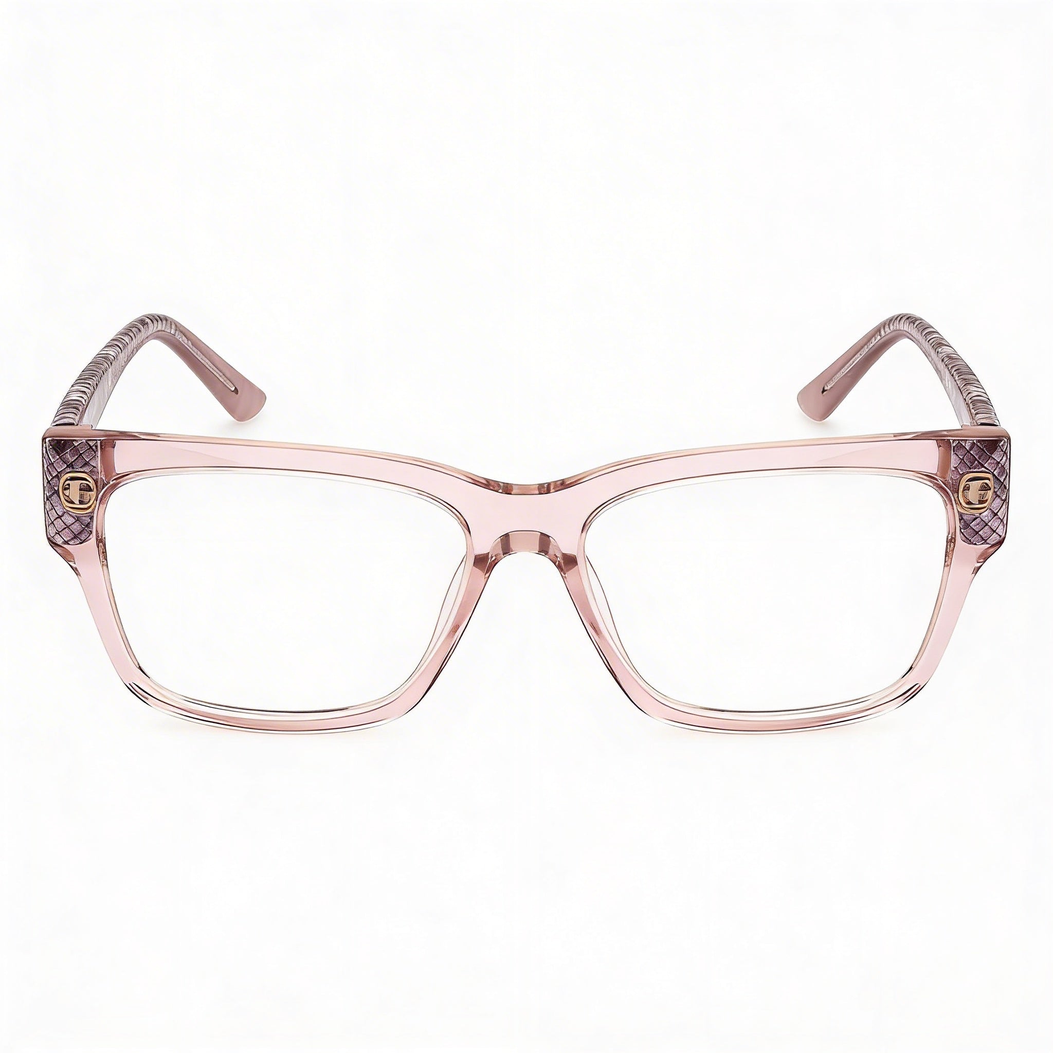 Guess Classic Elegant Unisex Eyeglasses with Shiny Beige Plastic Frame and Polycarbonate Lenses, Size 49-15-140, Photo 1