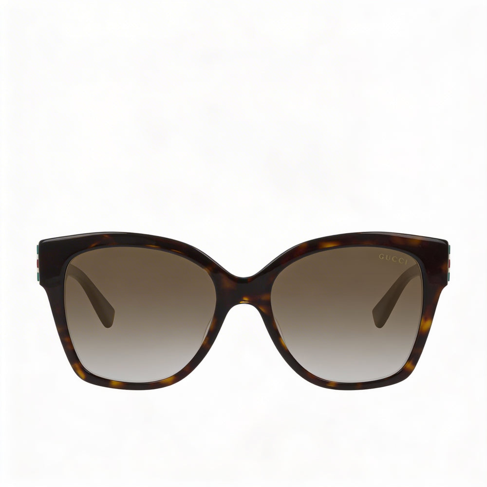 Gucci Glam Women's Dark Havana Brown Shaded Non-Polarized UV Protection Sunglasses, 54mm Lens