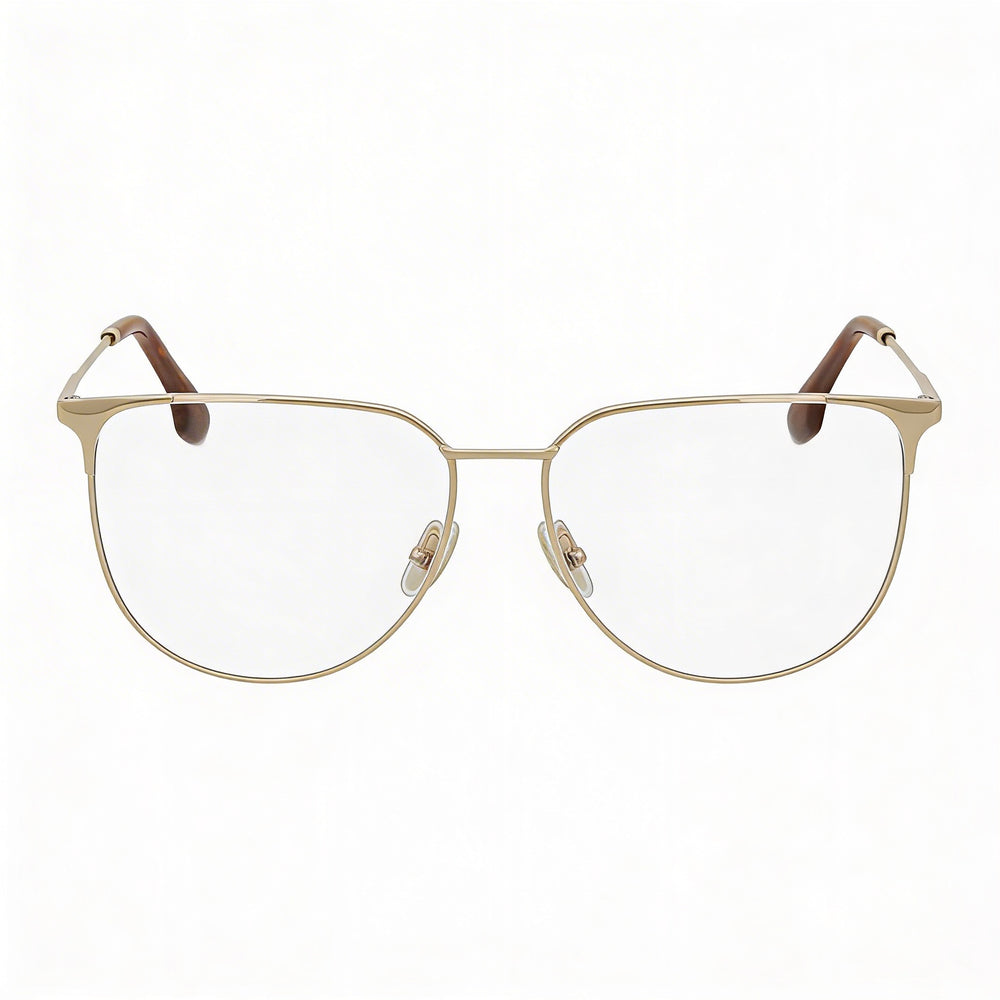 Gafas Victoria Beckham Modern para Mujer Cateye de Metal Oro Rosa con Lentes de Demostración Transparentes Listas para Graduación 55mm
