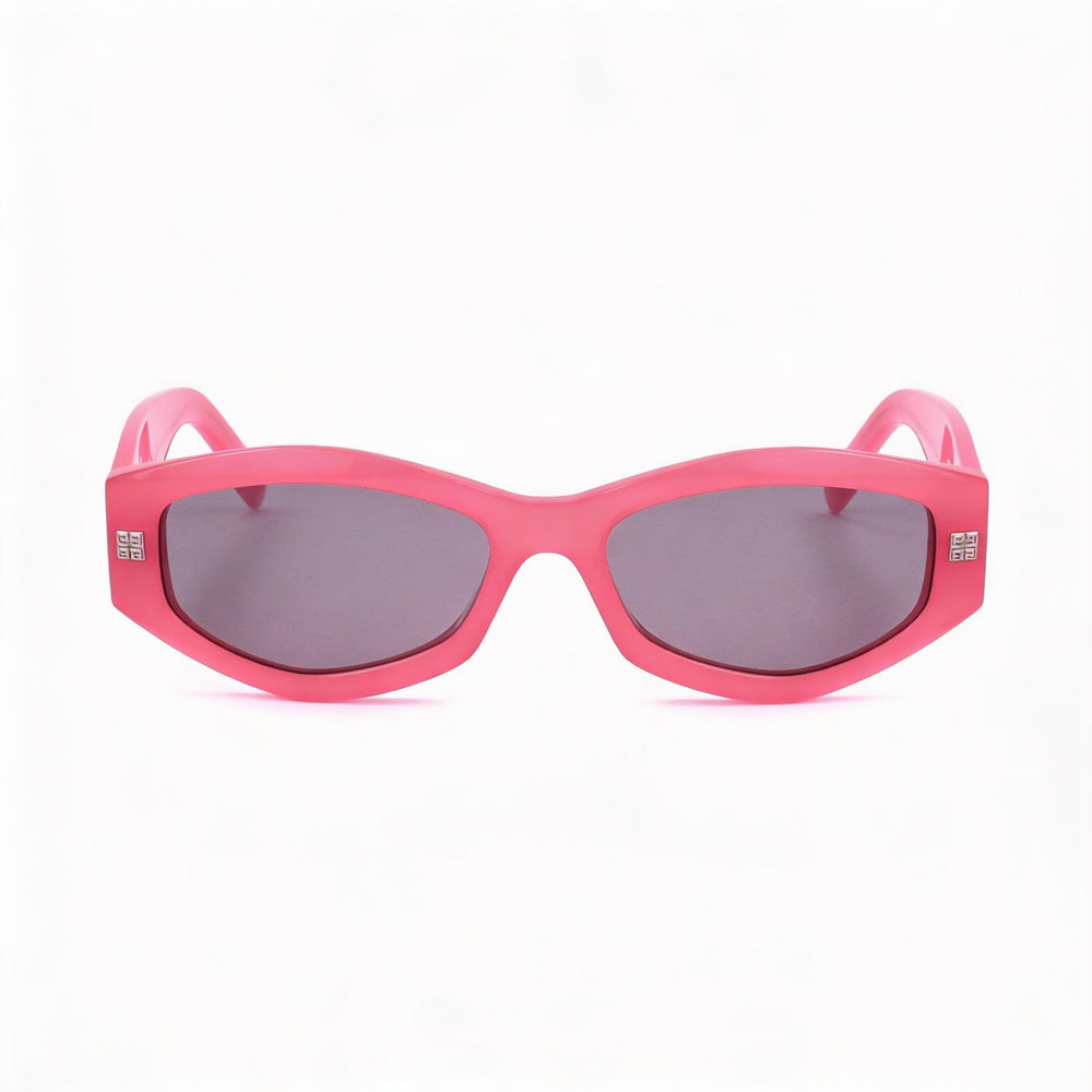 Gafas de sol Givenchy Casual Cat Eye de acetato para mujer, montura fucsia, lentes ahumadas no polarizadas con protección UV 400, 54 mm