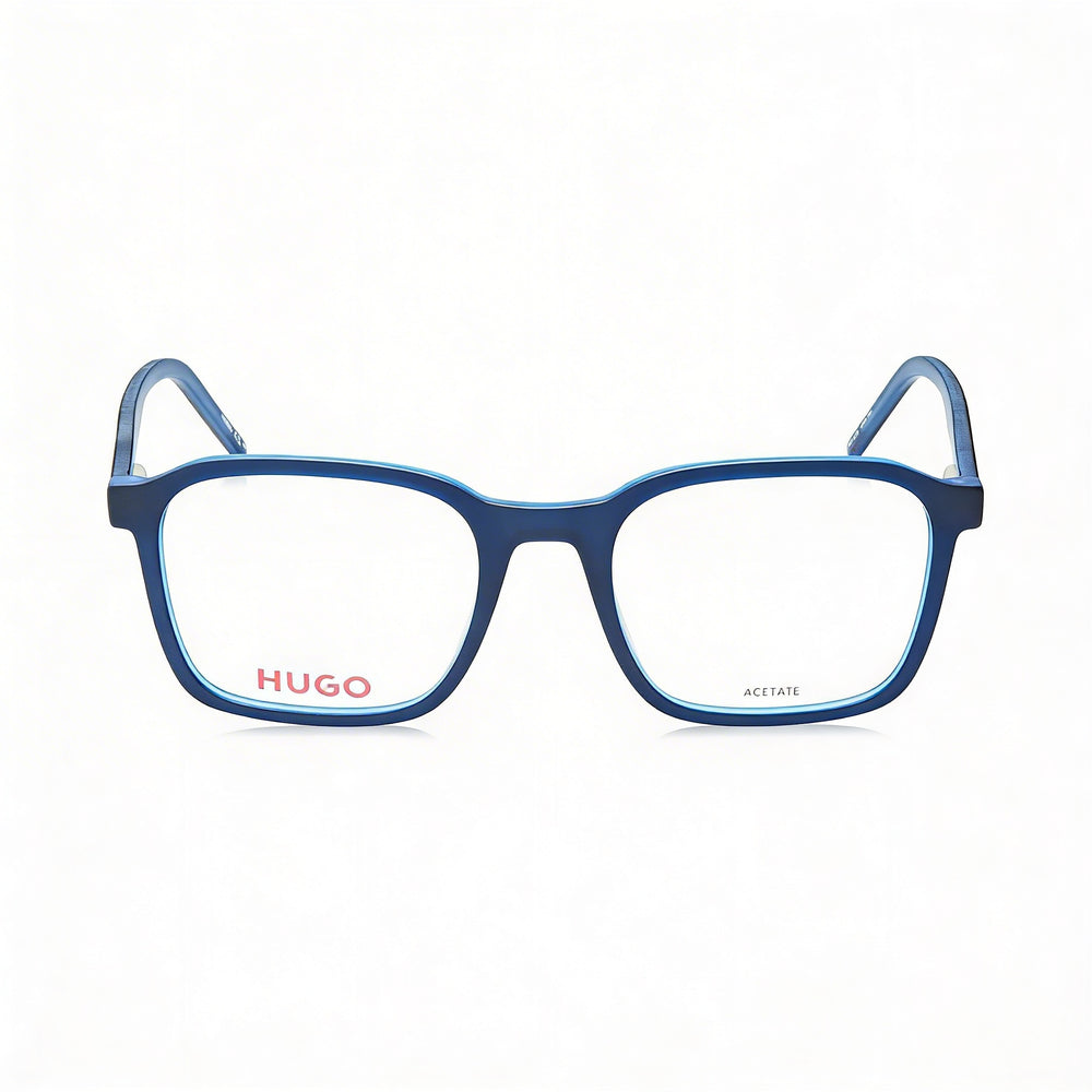 Gafas de Sol Modernas para Hombre Hugo Boss, Montura de Acetato Azul con Lentes de Policarbonato Azules, Tamaño 53-20-145mm