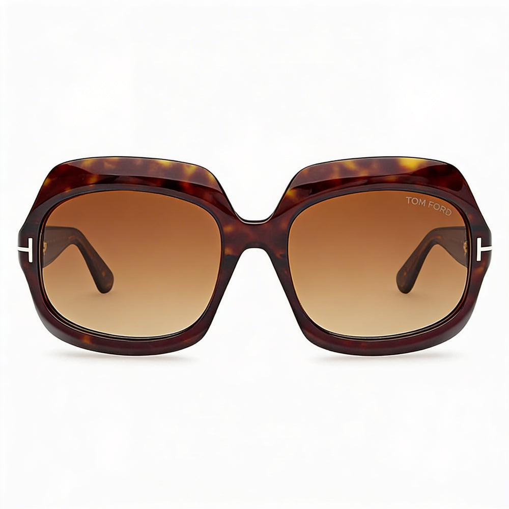 Tom Ford Women's Classic Sunglasses, Dark Havana Light Brown Shaded Frame, Gradient Brown Lenses, 60mm