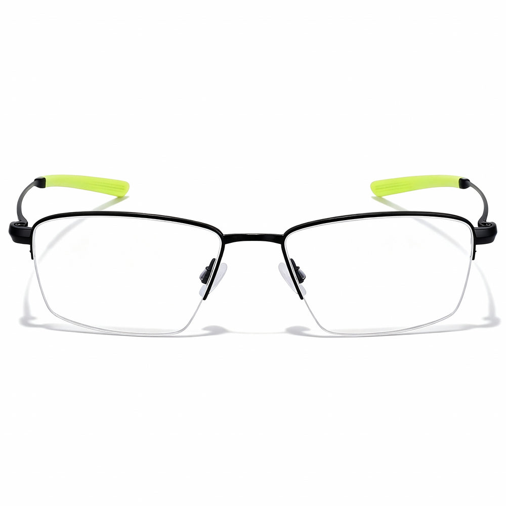 Nike 6045 Unisex Rectangular Semi-Rimless Alloy Steel Optical Frames Satin Black 54-17-145mm