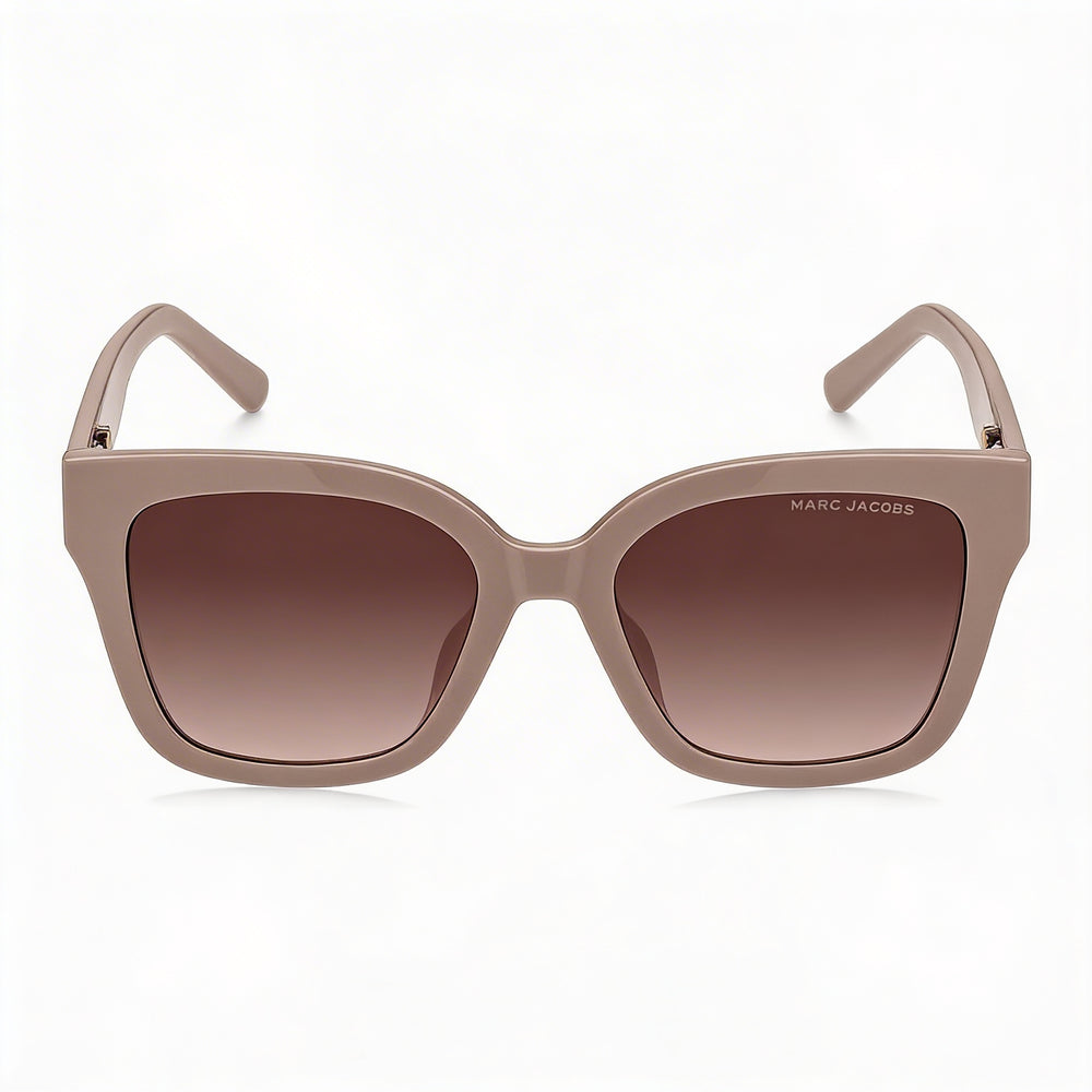 Marc Jacobs Women's Rectangular Beige Brown Shaded Cellulose Frame UV Protection Brown Shaded Lens 53mm