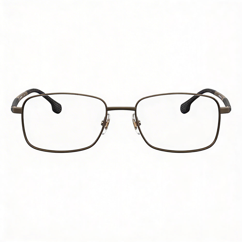 Carrera 8848 Gafas Rectangulares Metálicas para Hombre, Bronce Mate, con Patillas de Metal con Memoria, 55mm