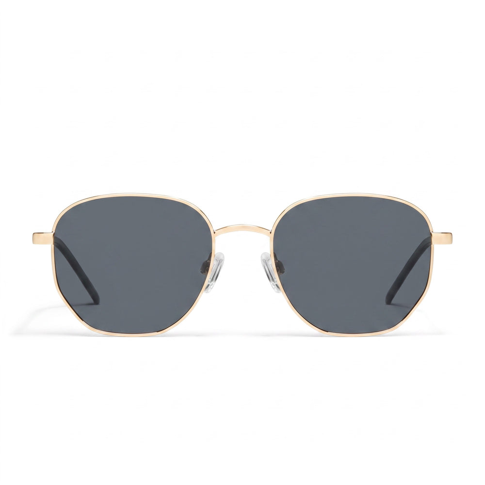 QUAY AUSTRALIA Big Time Unisex Gold Smoke Plastic Frame Smoke Polarized UV Protection Sunglasses 142mm