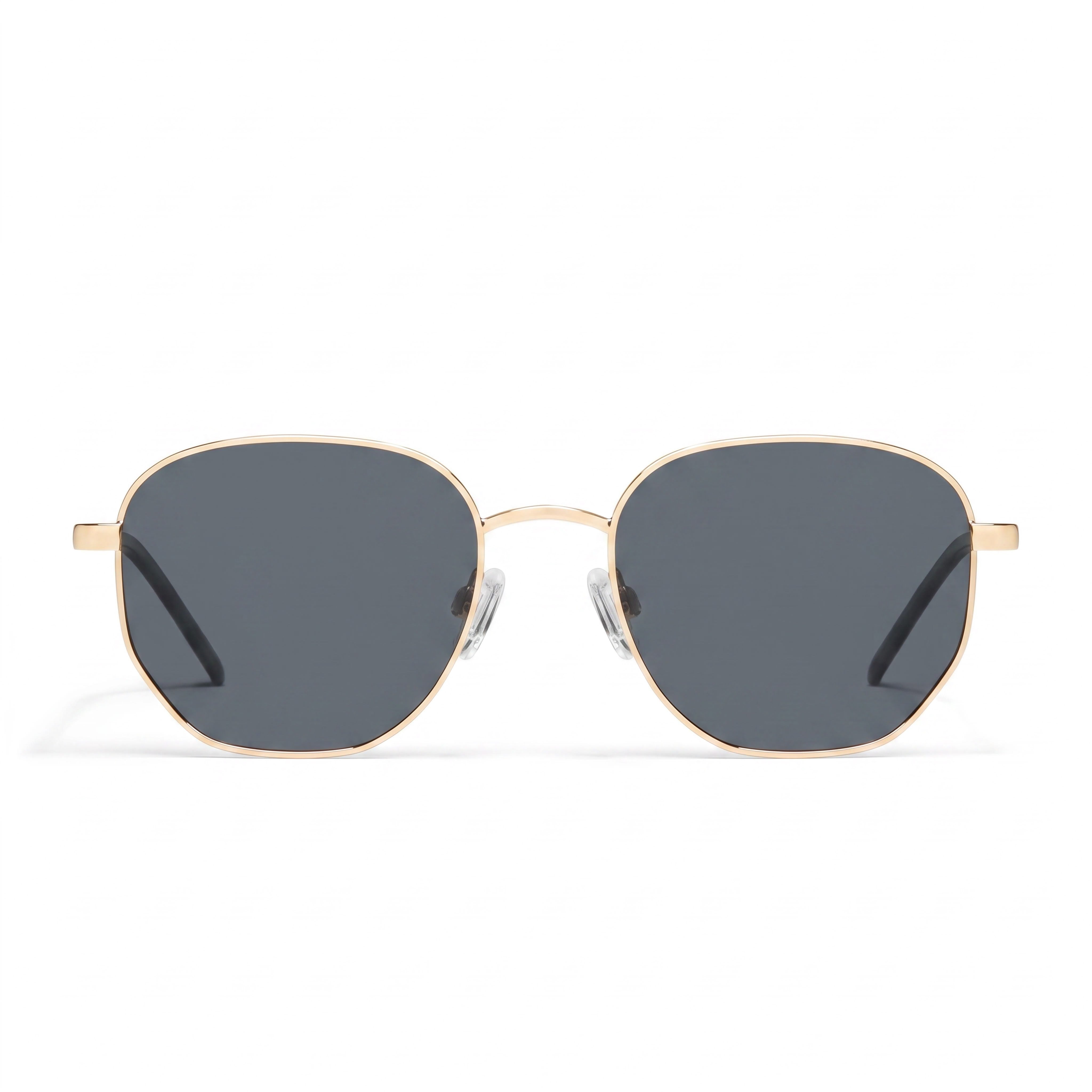 Gafas de sol QUAY AUSTRALIA Big Time unisex, montura de plástico dorada, lentes polarizadas ahumadas con protección UV, 142 mm, Photo 2