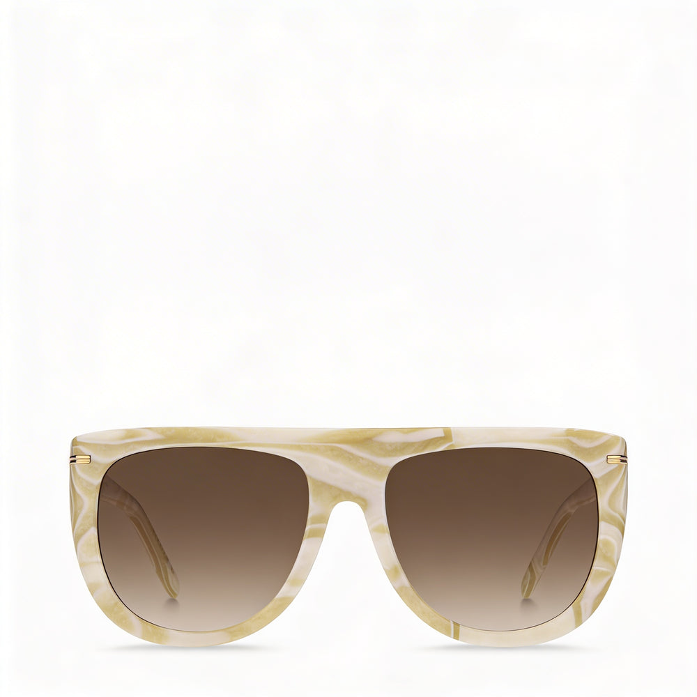 Hugo Boss Modern Women's Pearled Beige White Ecological Oil Frame UV Protection Sunglasses 56mm