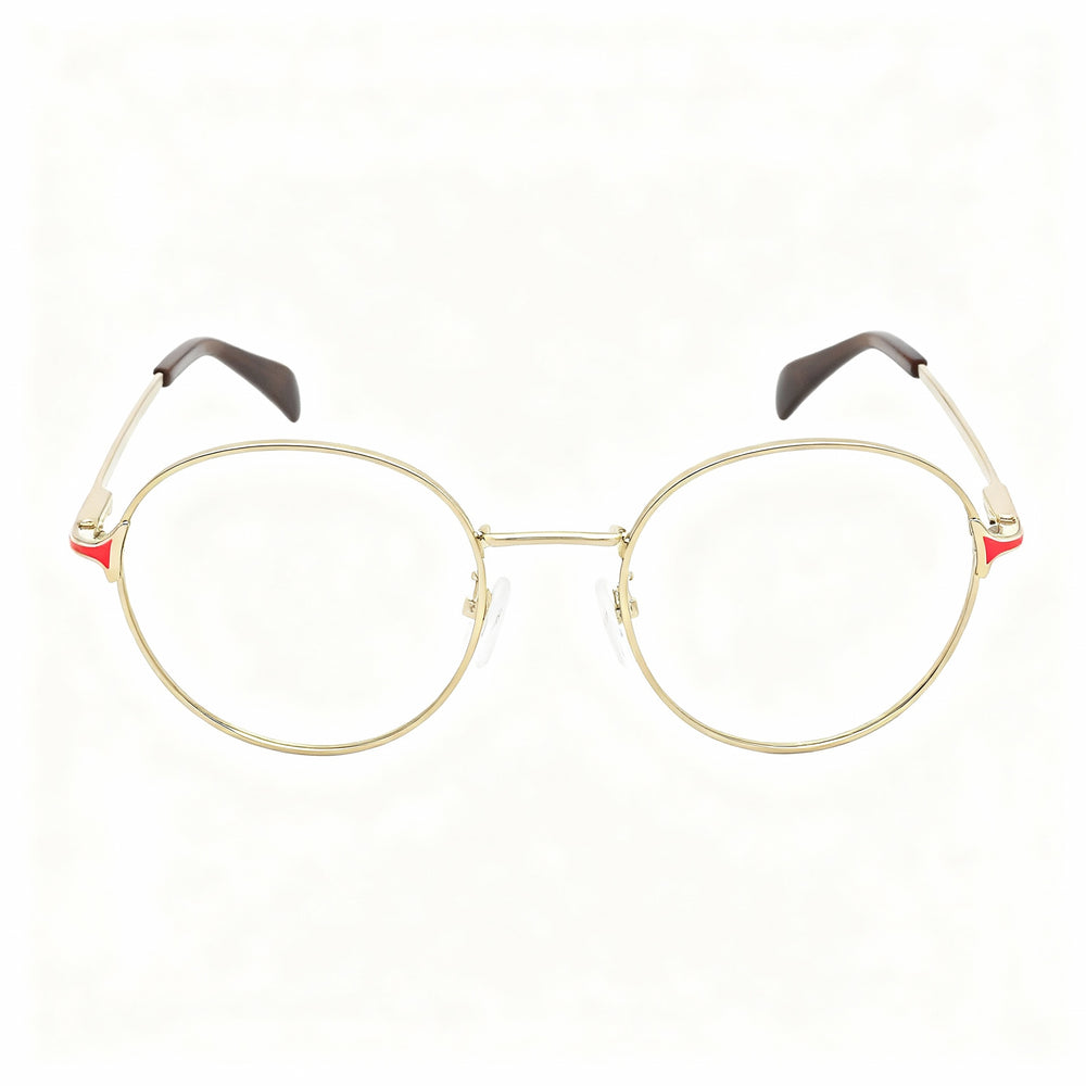 TOUS classical Women's Rounded Eyeglasses Frame, Stainless Steel, Shiny Rose Gold Orange, 49mm