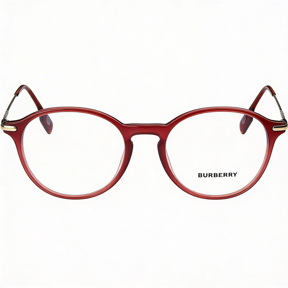BURBERRY Be 2365 Women's Lightweight Acetate Eyeglasses with Clear Lenses, Bordeaux, 51mm
